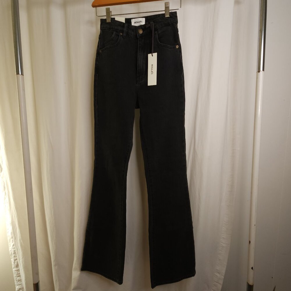Rolla's Dusters Bootcut - High Rise Slim Bootcut in Black Denim
